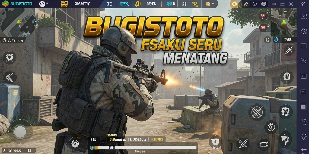 Screenshot gameplay menunjukkan aksi tembak-menembak yang mendebarkan di BUGISTOTO.