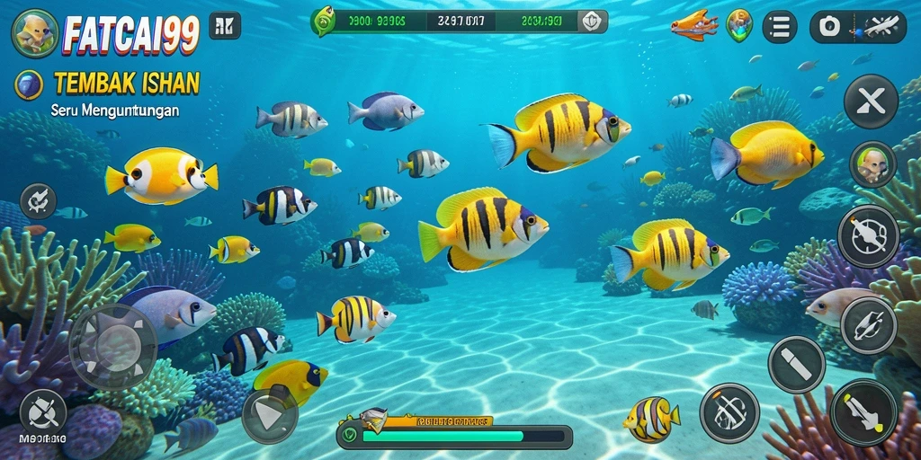 Tampilan seru gameplay Tembak Ikan yang menantang.