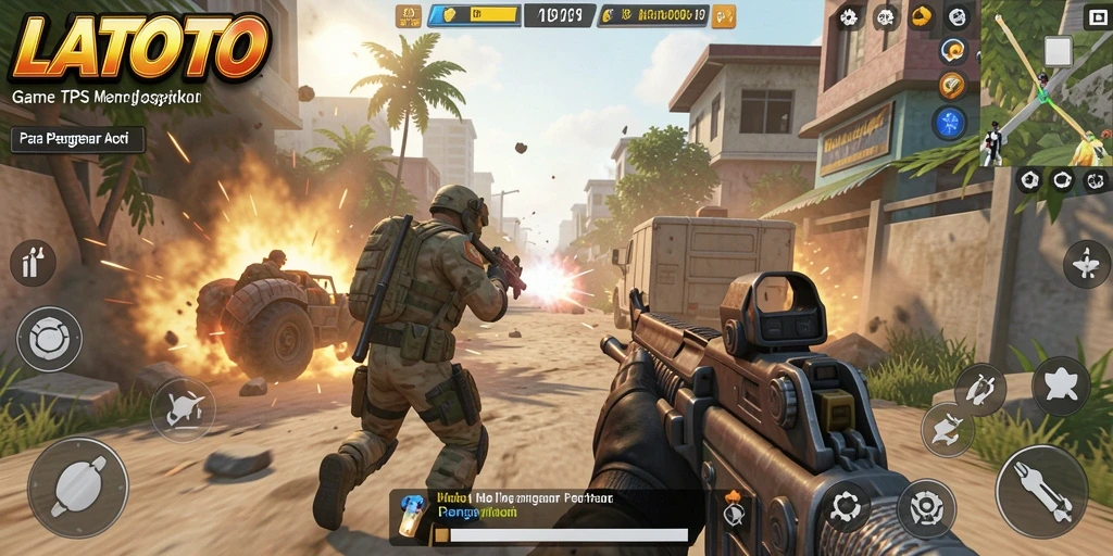 Tampilan gameplay LATOTO yang mengesankan saat pertempuran intens.