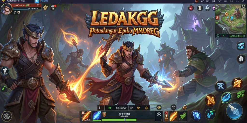 Tampilan gameplay LEDAKGG yang menarik dan penuh aksi dalam dunia MMORPG.