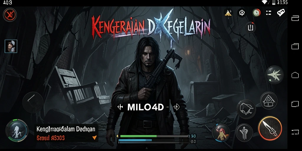 Screenshot gameplay MILO4D menunjukkan momen menegangkan dalam kegelapan.