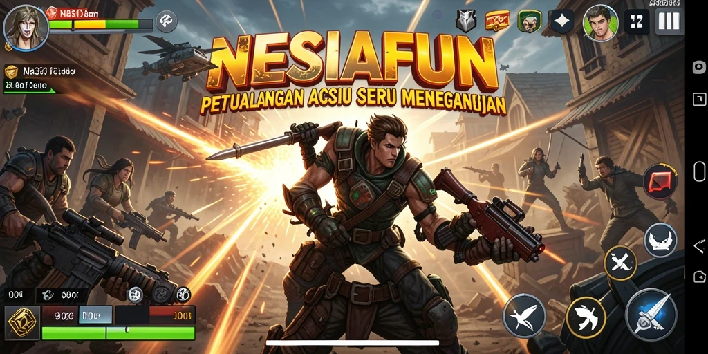 Screenshot gameplay NESIAFUN dengan aksi mendebarkan.