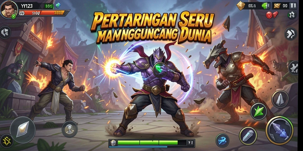 Tampilan gameplay YY123 yang mendebarkan dengan aksi pertarungan yang intens.